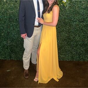 Azazie yellow dress size 4 WORN ONCE